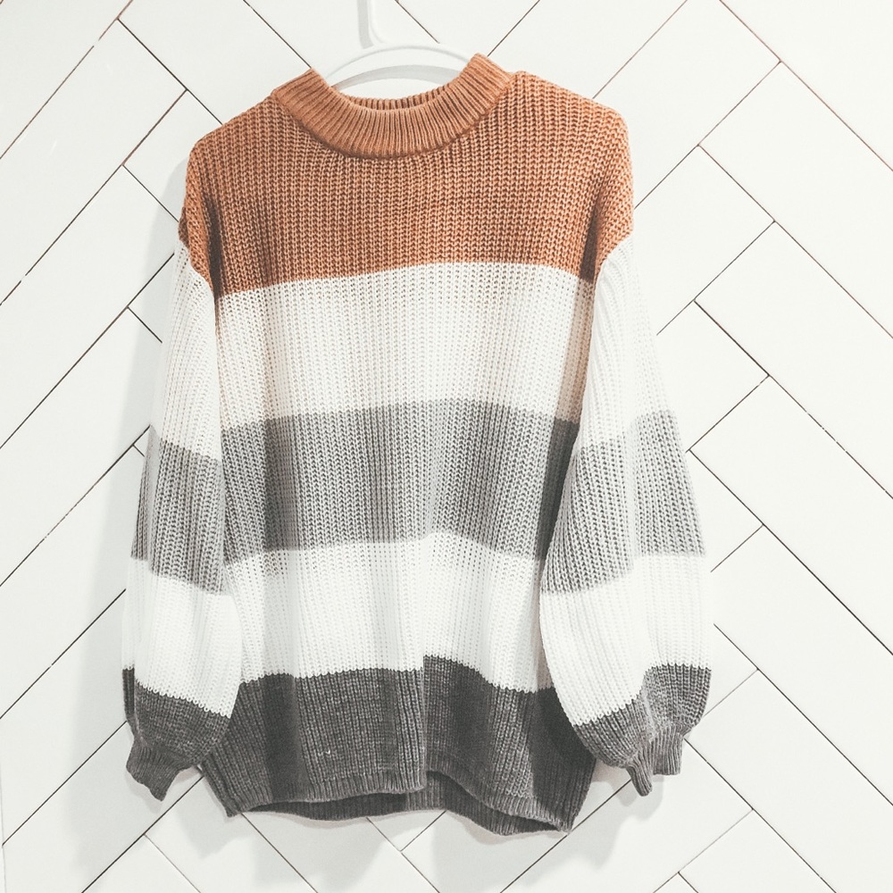 Oversized Color-block Sweater